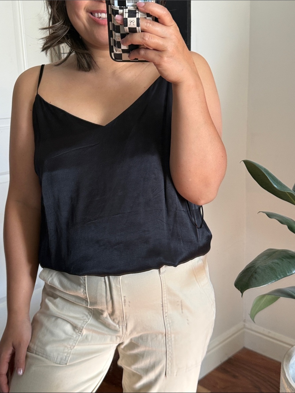Rails Paola Black Satin Tank. L - Picture 6 of 7